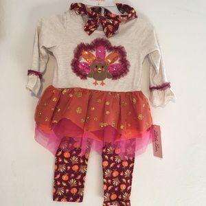 Little Lass Turkey Outfit. Size 12M. NWT.